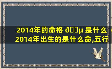 2014年的命格 🌵 是什么（2014年出生的是什么命,五行缺什么）